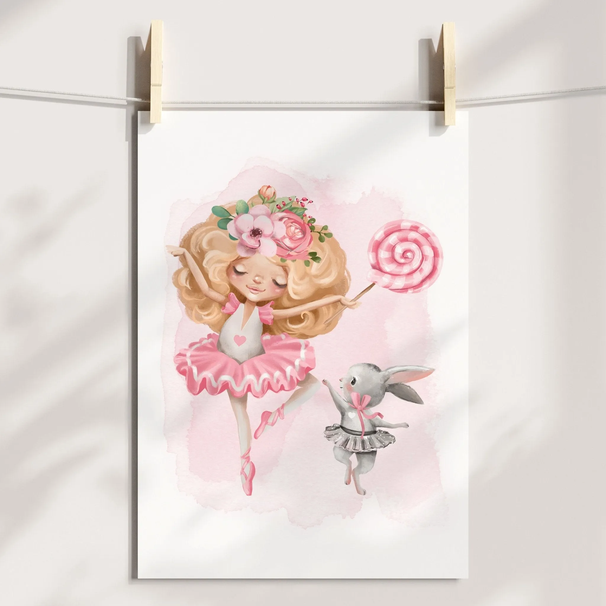 Ballerina & Bunny Print
