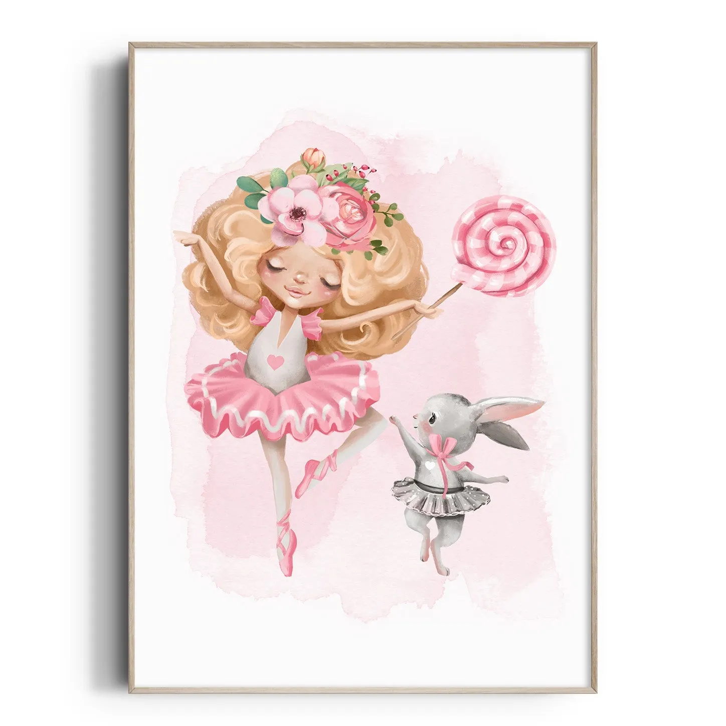 Ballerina & Bunny Print