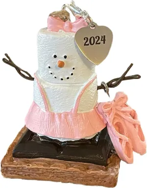 Ballerina Ornament 2024 S'mores Marshmallows Ballet Dancer Ornaments for Christmas Tree Ballet Ornament for Girls Christmas Ballet Class