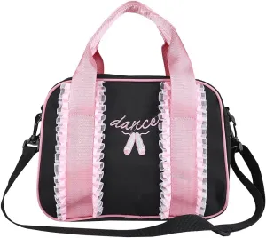 Ballet Bag, Girls Beautiful Personalised Dance Bag for Dancer Kids Ballerina(Black)