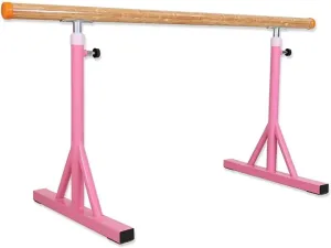 Ballet Barre Children's Adult Ballet Barre, Portable Ballet Stick with Steel Solid Wood Texture Handle, Capable of Bearing 500kg (Pink 1.5 m)