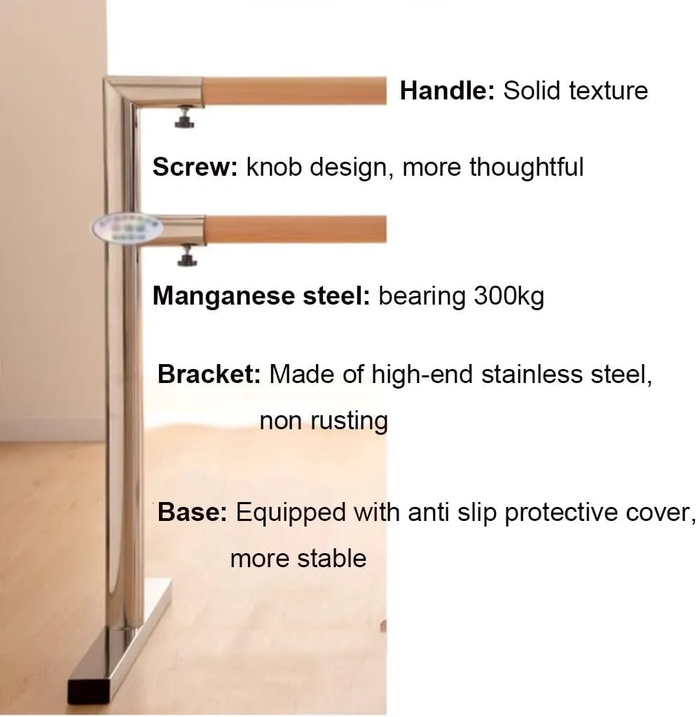 Ballet Barre Mobile, Professional Lifting Ballet Bar Portable Stretch Active Workouts, Freestanding Adjustable 80-115Cm Dance Bar (Silver 2.5M/8.2FT)