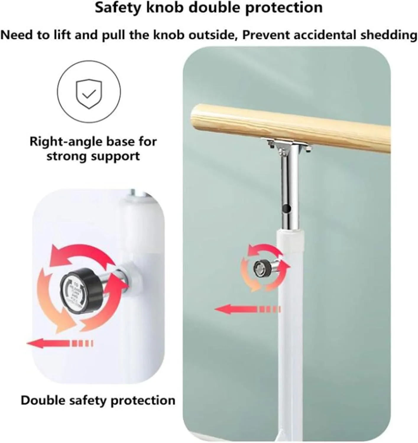 Ballet Barre,Double Ballet Bar Dancing Stretching Pole, Portable Freestanding Ballet Equipment for Adult & Kids, Fitness Dance Bar Ballet Stick (White 150cm)