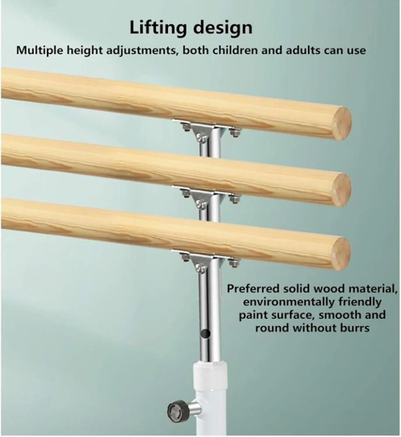 Ballet Barre,Double Ballet Bar Dancing Stretching Pole, Portable Freestanding Ballet Equipment for Adult & Kids, Fitness Dance Bar Ballet Stick (White 150cm)