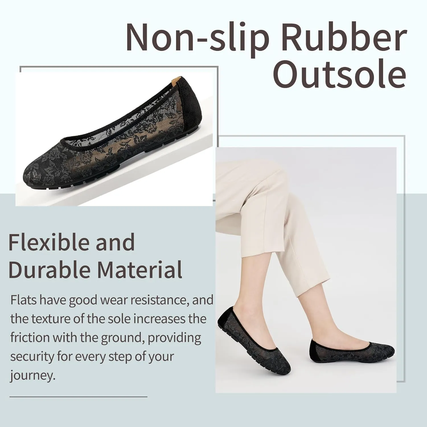 Ballet Flats for Women Shoes: Comfortable Breathable Lace Dressy Flats - Ladies Wedding Flat Casual Work Shoes