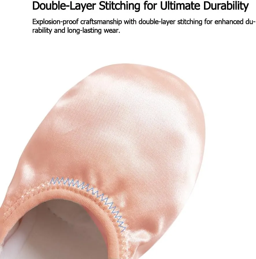 Ballet Shoes for Girls, Toddler Dance Slippers, Premium Satin Ballerina Yoga Flats for Toddler/Little Kid/Big Kid/Women/Boys