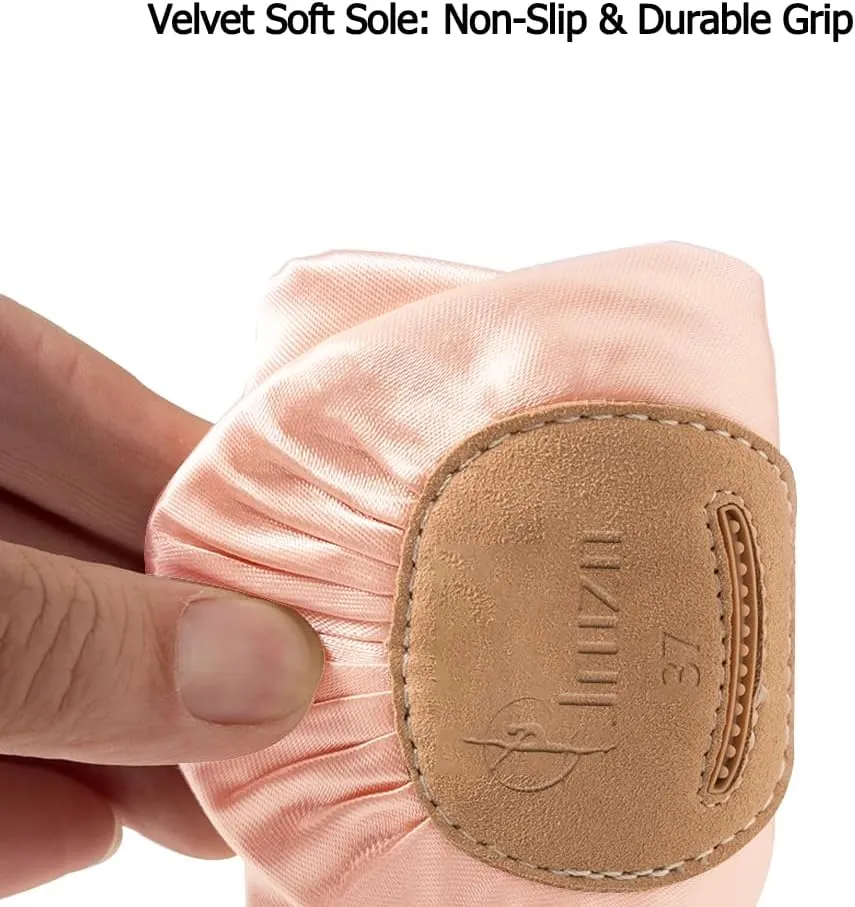 Ballet Shoes for Girls, Toddler Dance Slippers, Premium Satin Ballerina Yoga Flats for Toddler/Little Kid/Big Kid/Women/Boys