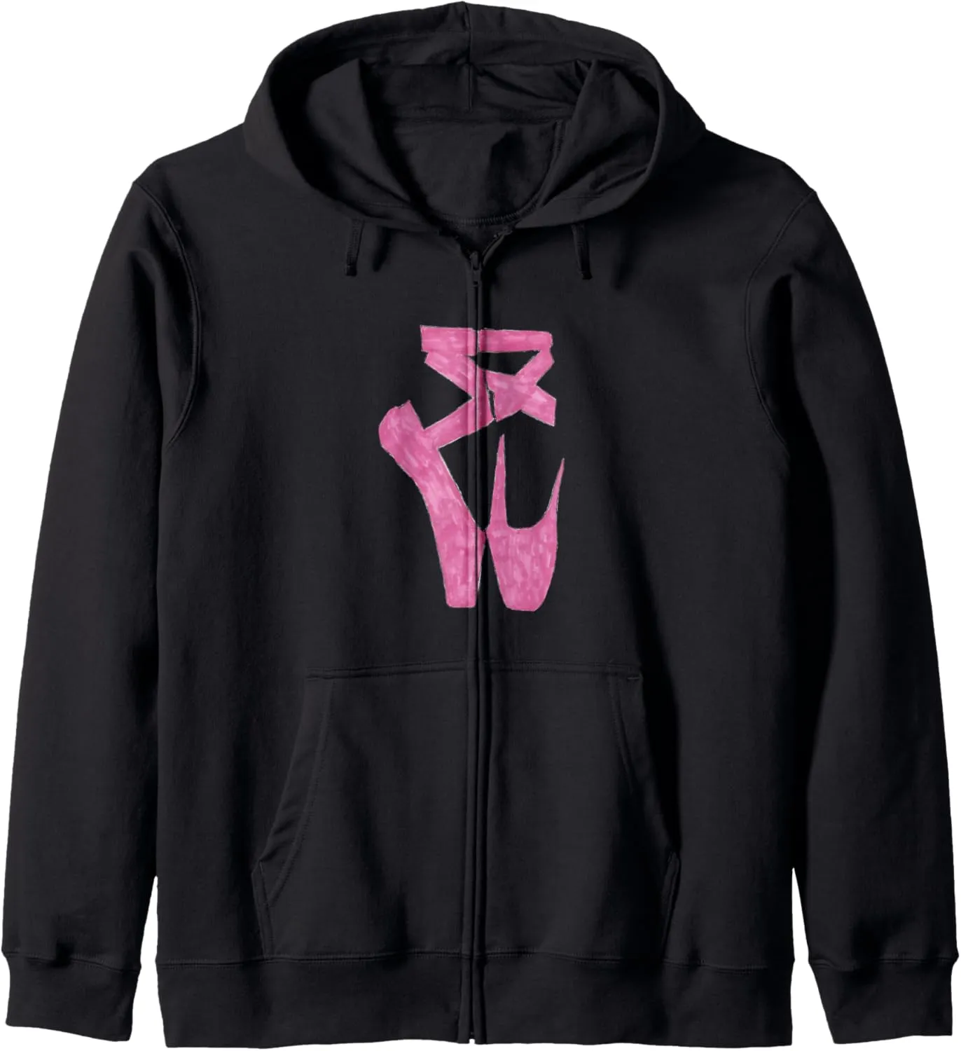 Ballet Slippers Hand Drawn Design Zip Hoodie