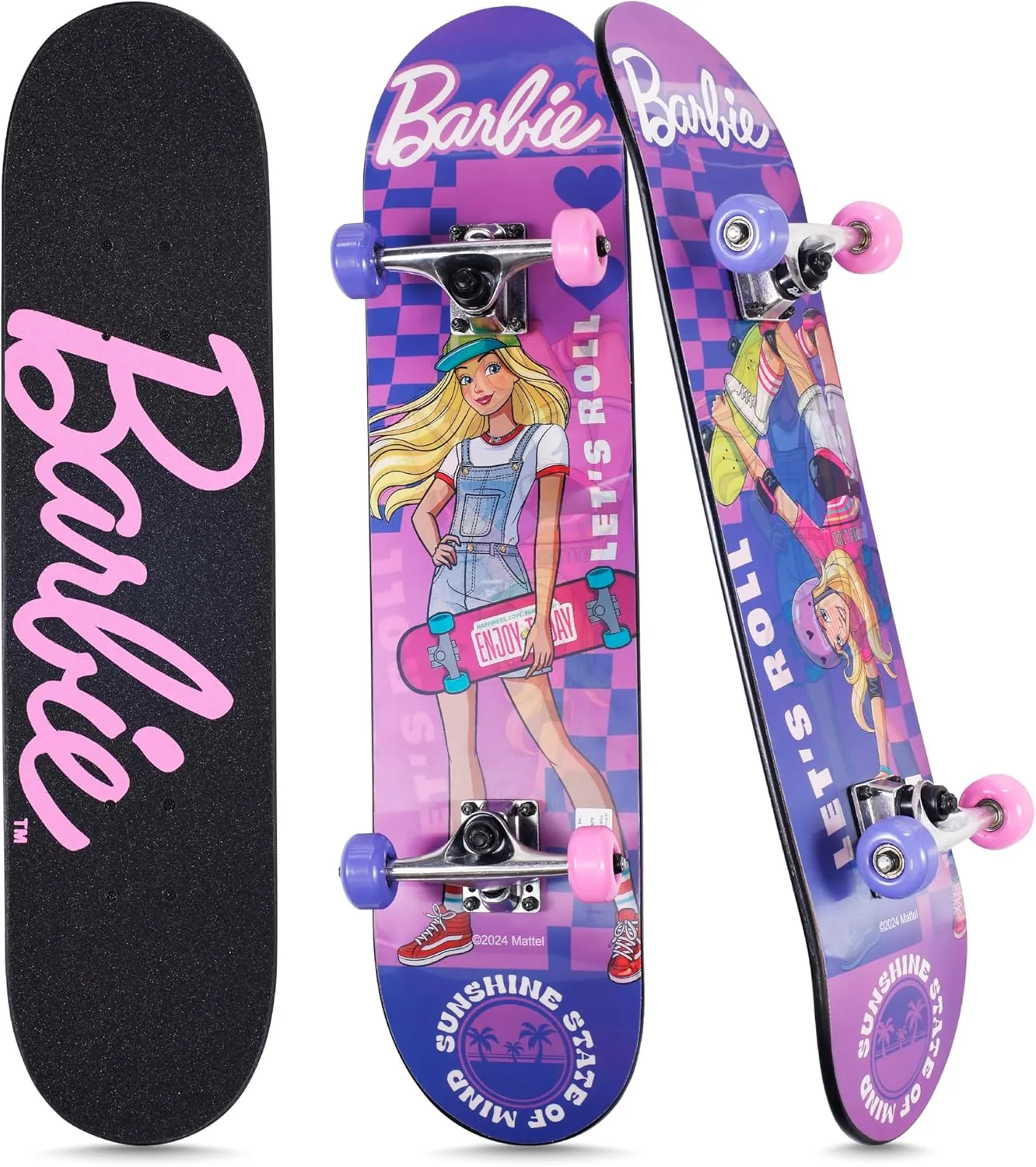 Barbie - 31" Lenticular Skateboard with Pro Trucks, Full Grip Tape, 9-Ply Maple Deck, Ideal for All Experience Levels