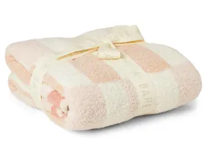 Barefoot Dreams, Unisex, CozyChic® Scalloped Checkered Stroller Blanket, Ballet Pink Multi, Baby