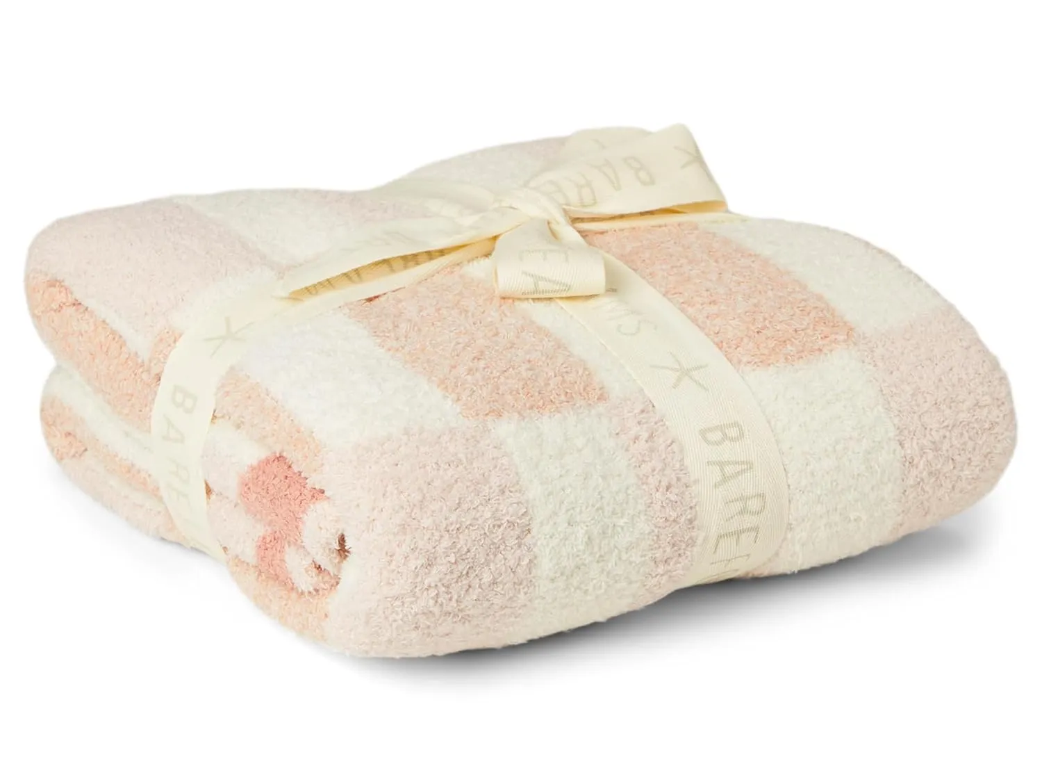 Barefoot Dreams, Unisex, CozyChic® Scalloped Checkered Stroller Blanket, Ballet Pink Multi, Baby