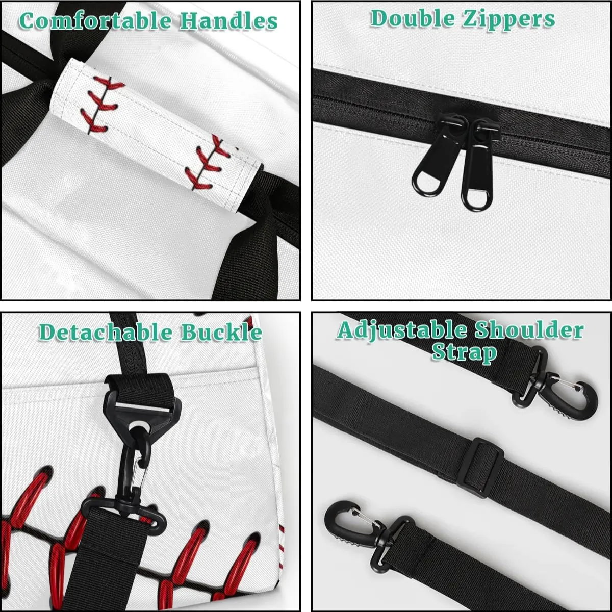 Baseball Lace Kids Gym Bags,Sports Duffel Bags for Boy,Travel Overnight Weekender Bag,Portable Sleepover Carry on Tote Bag,Waterproof Expandable Work Out Bags