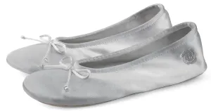 BCTEX COLL Women's Ballerina House Slippers with Bow, Ladies Satin Bedroom Slipper with Suede Sole Indoor