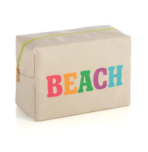 BEACH ZIP POUCH, NATURAL