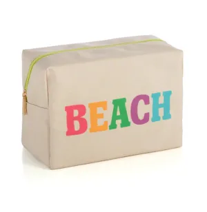 BEACH ZIP POUCH, NATURAL