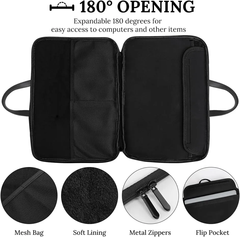Beef Burger Tomato Peppers Leather Laptop Case Computer Sleeve Bag with Zippered Tote for Men Women