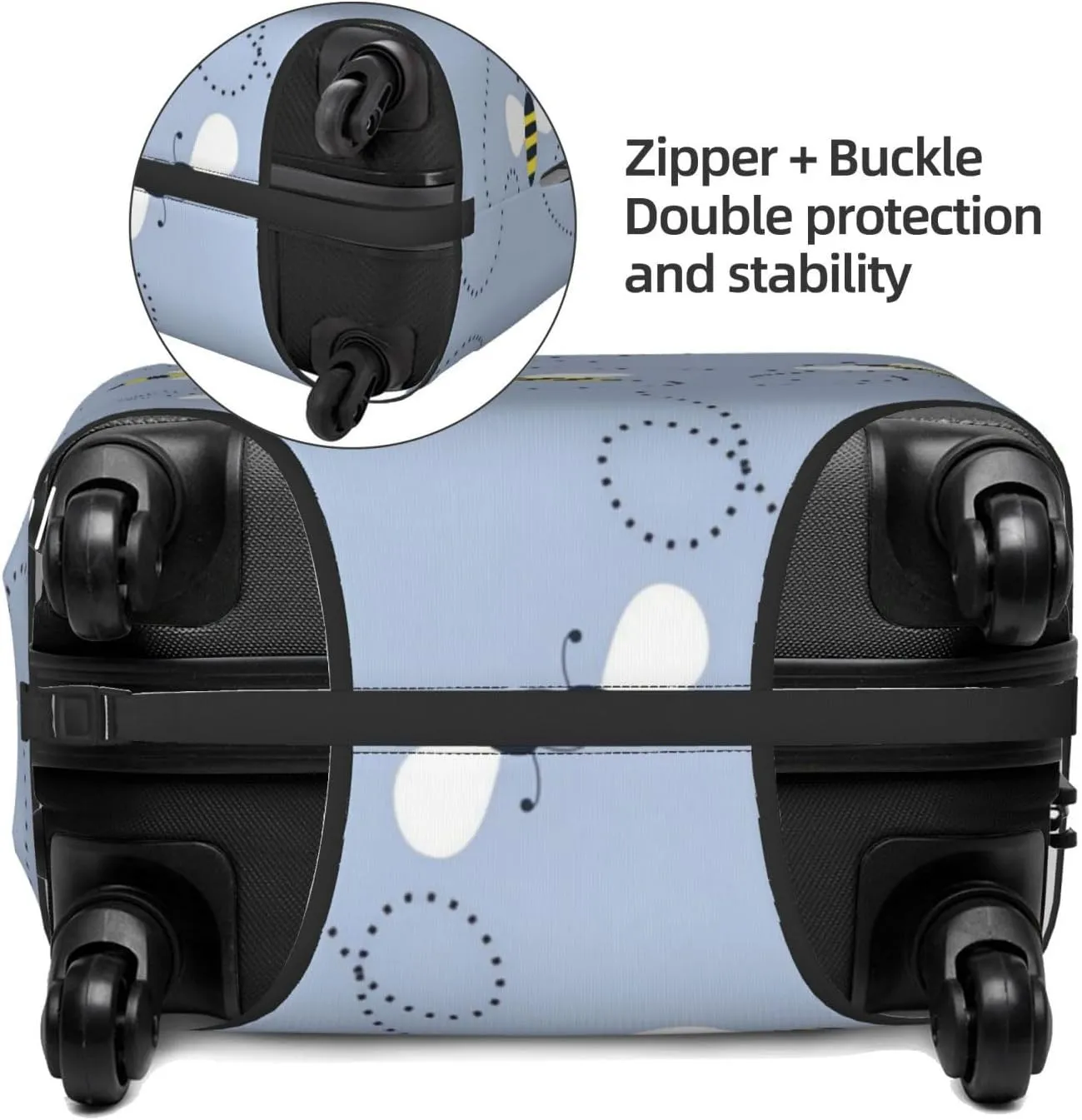 Bees Flight Path Travel Luggage Cover Fits 18-32 Inch Luggage, Elastic Suitcase Cover Protector with Concealed Zipper for Wheeled Suitcase Tsa Approved