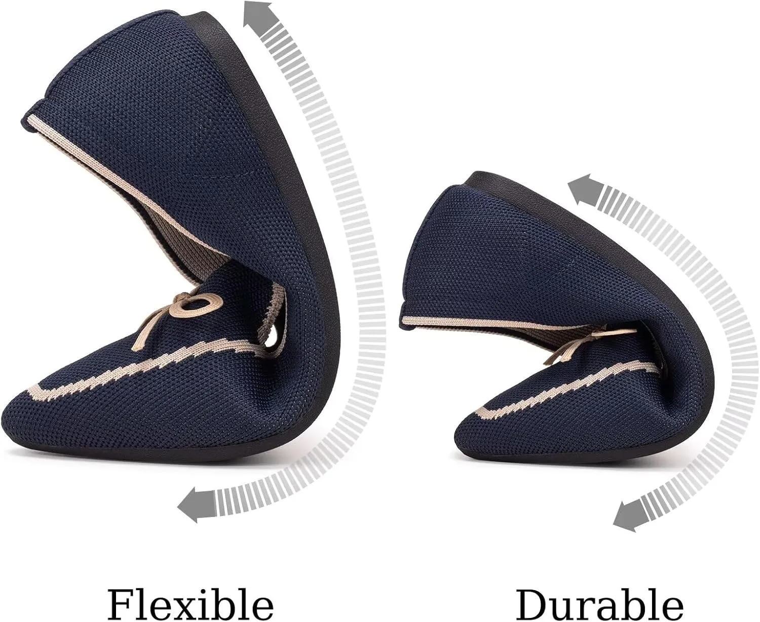 BEJINASH Women's Loafer Flats Casual Knit Fabric Lightweight Dressy Shoes Washable Elegant Pointed-Toe lace-up Bow Shoes Comfortable Ballet Shoes for Women Perfect for Daily