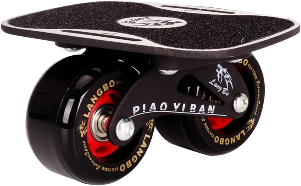 BESPORTBLE Skate Board Drift Plate Aluminum Alloy Antislip Deck Frosted Plate Black Wheel for Coordination Balance