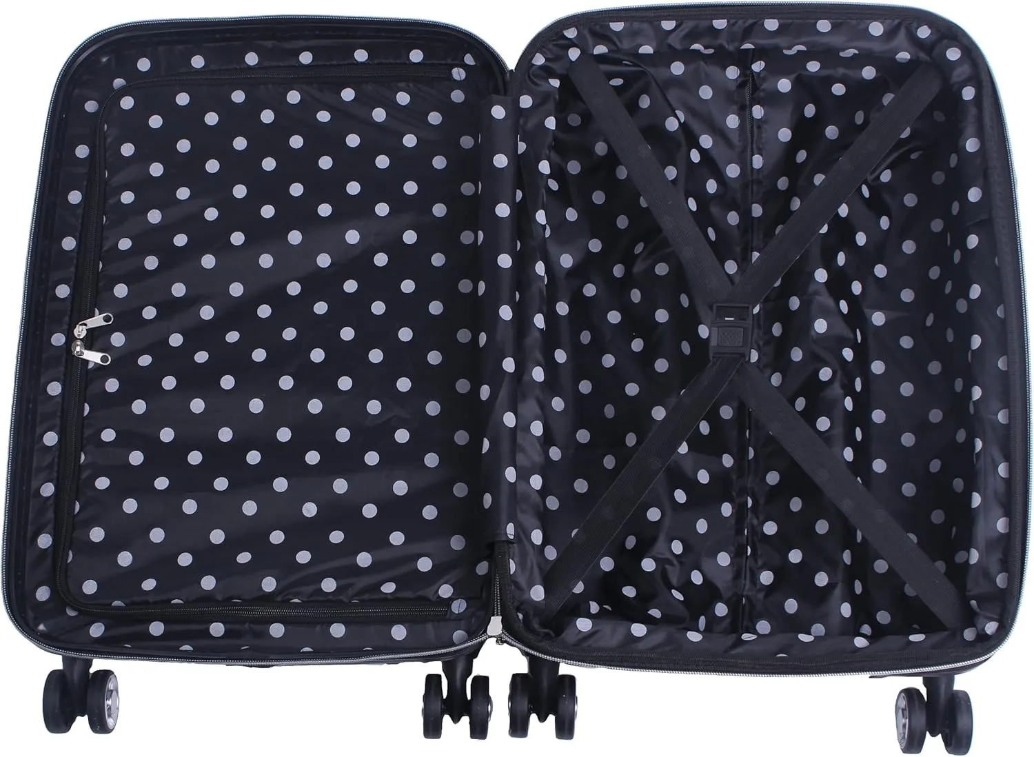 Betsey Johnson Designer 20 Inch Carry On - Expandable (ABS   PC) Hardside Luggage - Lightweight Durable Suitcase With 8-Rolling Spinner Wheels for Women (Skull Party)