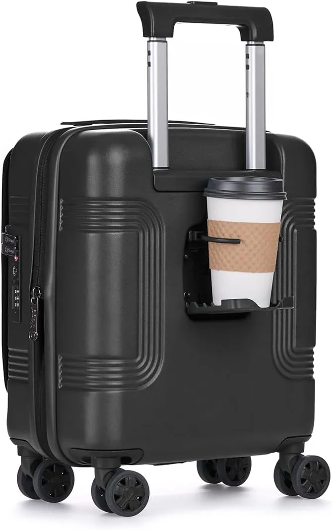 biaggi Runway Hybrid Expandable Underseat Carry-On – Lightweight TSA-Approved Polycarbonate Travel Bag, Perfect for Getaways & Long Weekends (Expandable Underseater, Black)