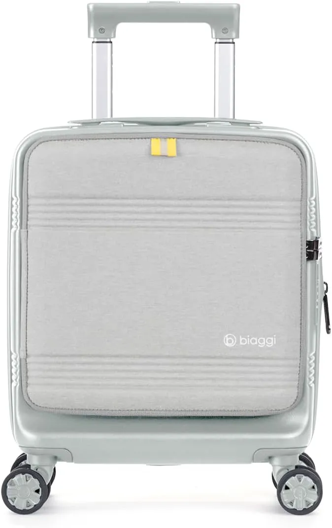 biaggi Runway Hybrid Expandable Underseat Carry-On – Lightweight TSA-Approved Polycarbonate Travel Bag, Perfect for Getaways & Long Weekends (Expandable Underseater, Grey)