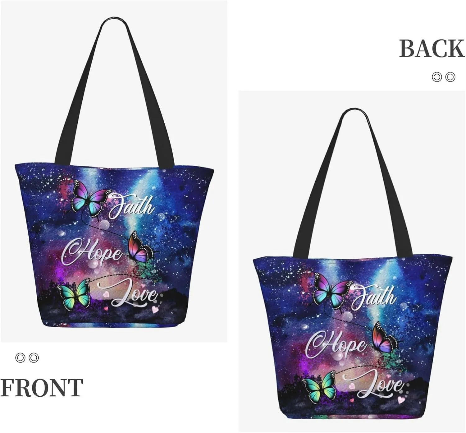 Bible Tote Bag for Women, Inspirational Scripture Christian Large Capacity Reusable Grocery Bags