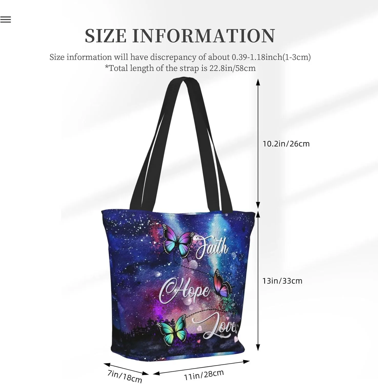 Bible Tote Bag for Women, Inspirational Scripture Christian Large Capacity Reusable Grocery Bags