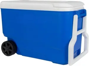 Blue 38 QT Wheelie Portable Hard Sided Cooler with Wheels and Handle Great for Beach, Camping Tailgating, Patio Travel, Outdoor