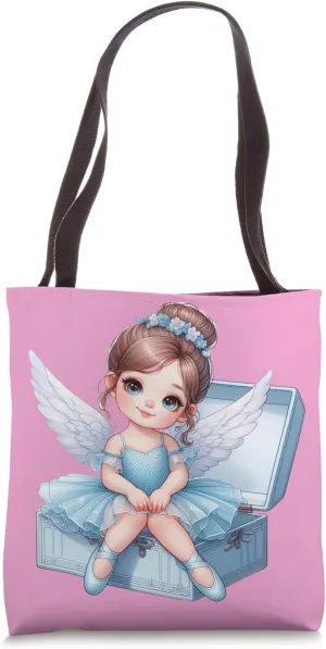 Blue Ballerina Fairy Dance Travel Ballet Bag Lyrical Musical Tote Bag