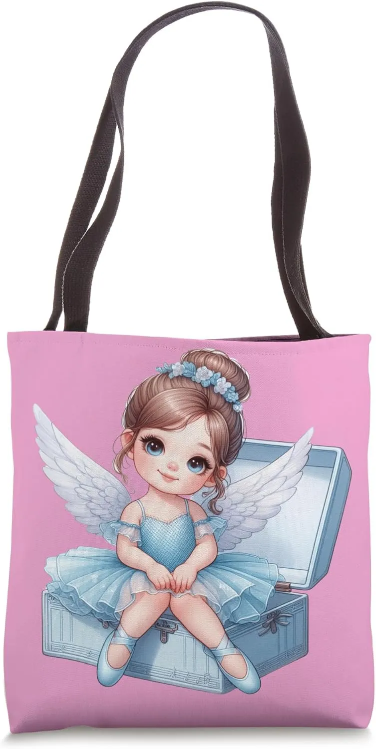 Blue Ballerina Fairy Dance Travel Ballet Bag Lyrical Musical Tote Bag