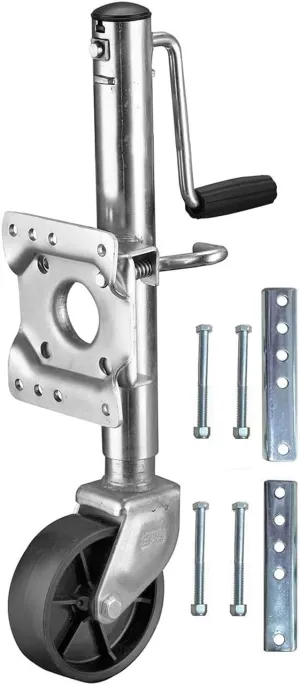 Boat Trailer Jack - Heavy-Duty Bolt-On Swivel Jack, Swivel Trailer Support Wheel, Trailer Jack with 15cm Wheel, Capacity 540kg, Retractable 25cm, for Boat, Motorhome, Yacht, Caravan