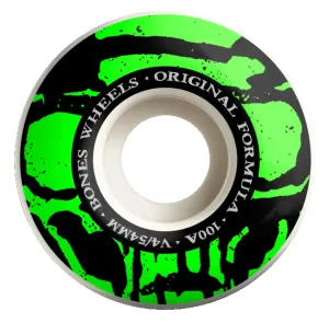 Bones OG Formula Mummy Skulls V4 Wide Skateboard Wheels White - 54mm