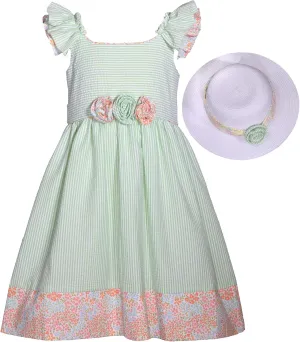 Bonnie Jean Easter Dress Spring Floral Dress with Basket Purse for Toddler and Little Girls