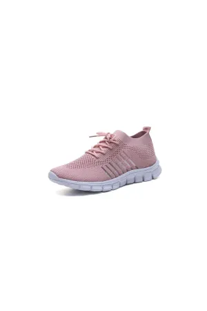 Breathable Mesh Round Toe Lace Up Athletic