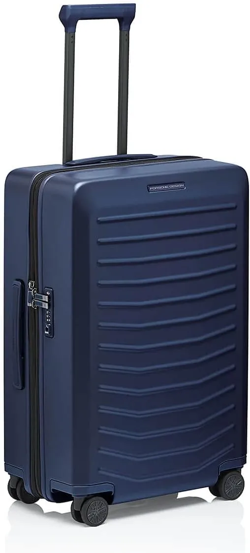 Bric's PORSCHE DESIGN 27 inch Expandable Spinner Luggage - Expandable Depth of 1.5" - Hardside Travel Suitcase - Roadster Collection - Dark Blue Matte