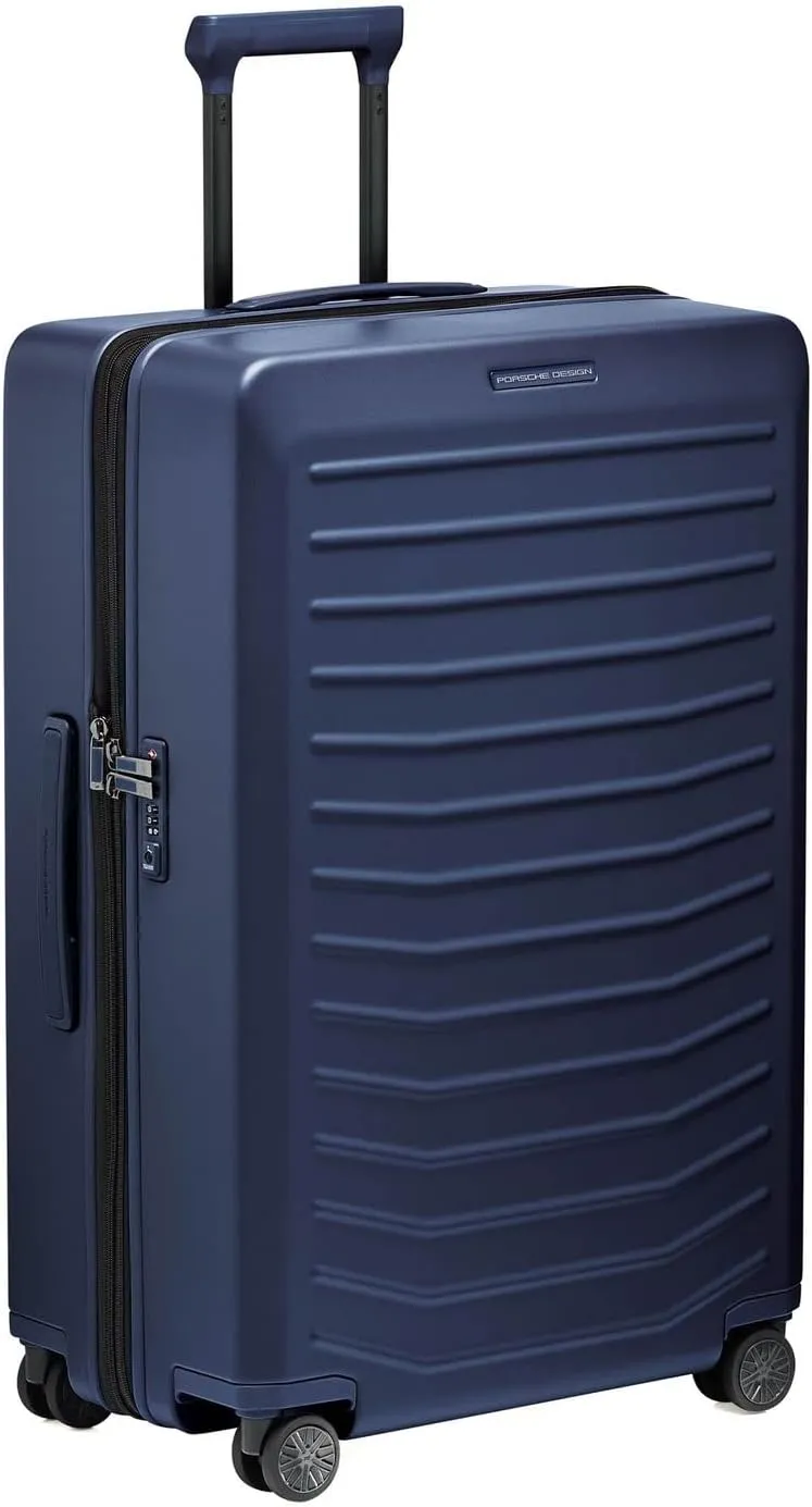 Bric's PORSCHE DESIGN 30 inch Expandable Spinner Luggage - Expandable Depth of 1.5" - Hardside Travel Suitcase - Roadster Collection - Dark Blue Matte