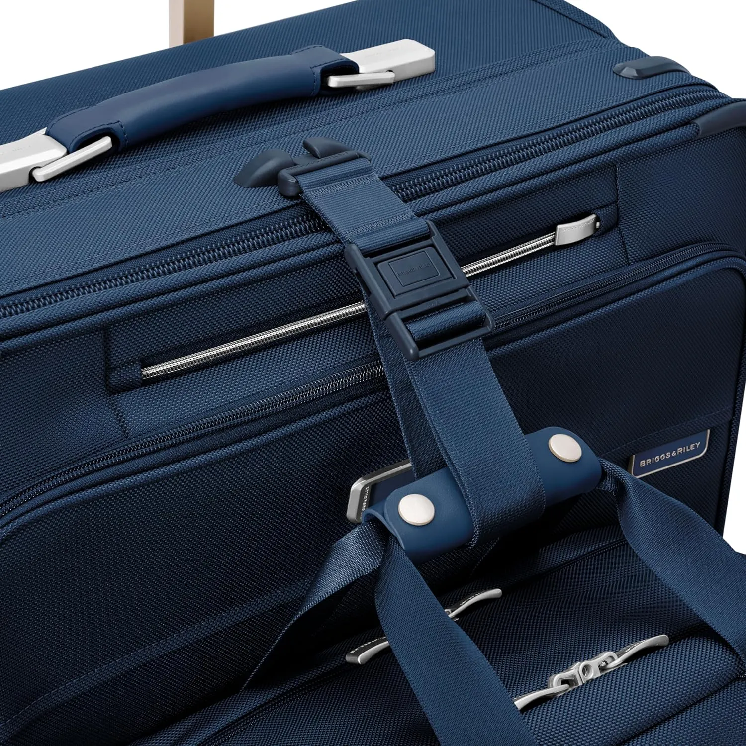 Briggs & Riley 31" Extra Large Expandable Spinner - Checked Luggage for Travel, Suitcases with Wheels, Softside Rolling Bag for Men & Women, Self-Repairing Zipper - Baseline Collection, Navy