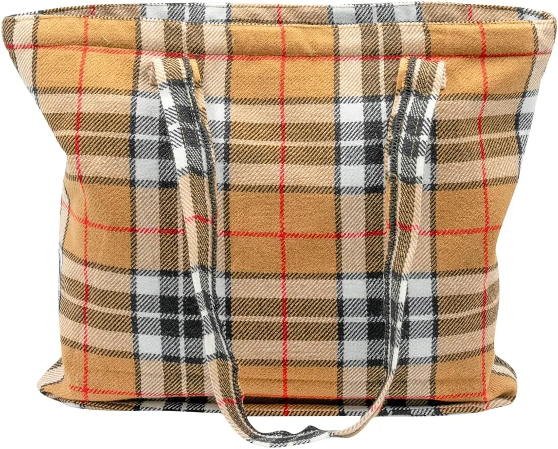 Briomhar Tartan Tote Bag for Women - Plaid Wool Zippered Tote Bag Made in Scotland