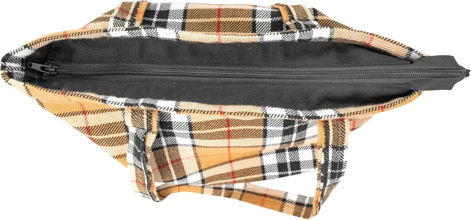 Briomhar Tartan Tote Bag for Women - Plaid Wool Zippered Tote Bag Made in Scotland