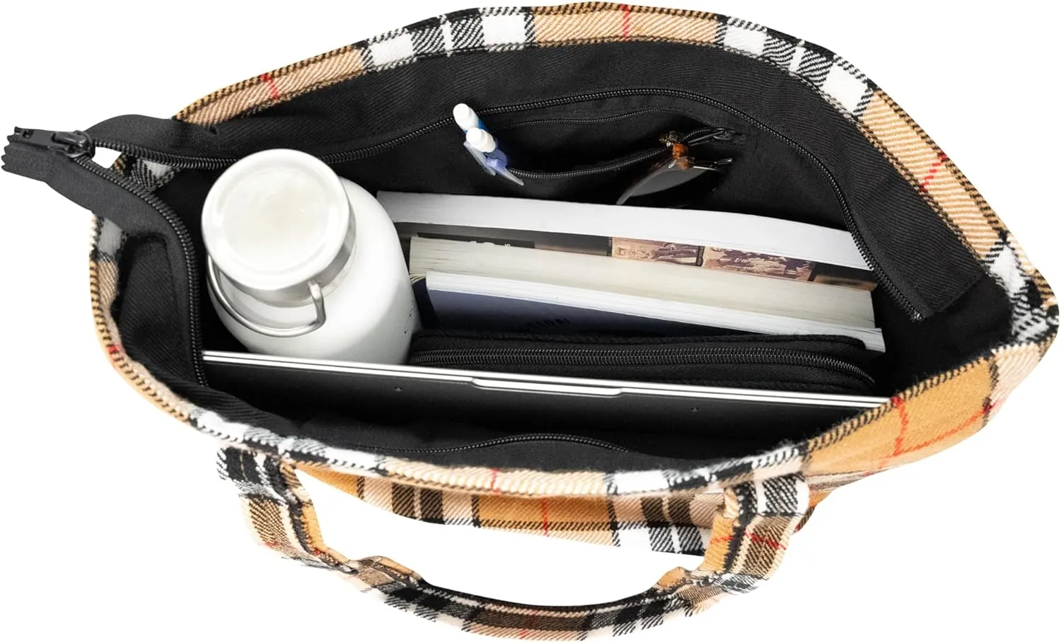 Briomhar Tartan Tote Bag for Women - Plaid Wool Zippered Tote Bag Made in Scotland