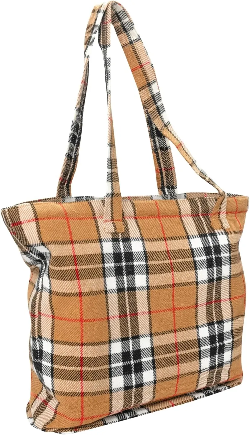 Briomhar Tartan Tote Bag for Women - Plaid Wool Zippered Tote Bag Made in Scotland