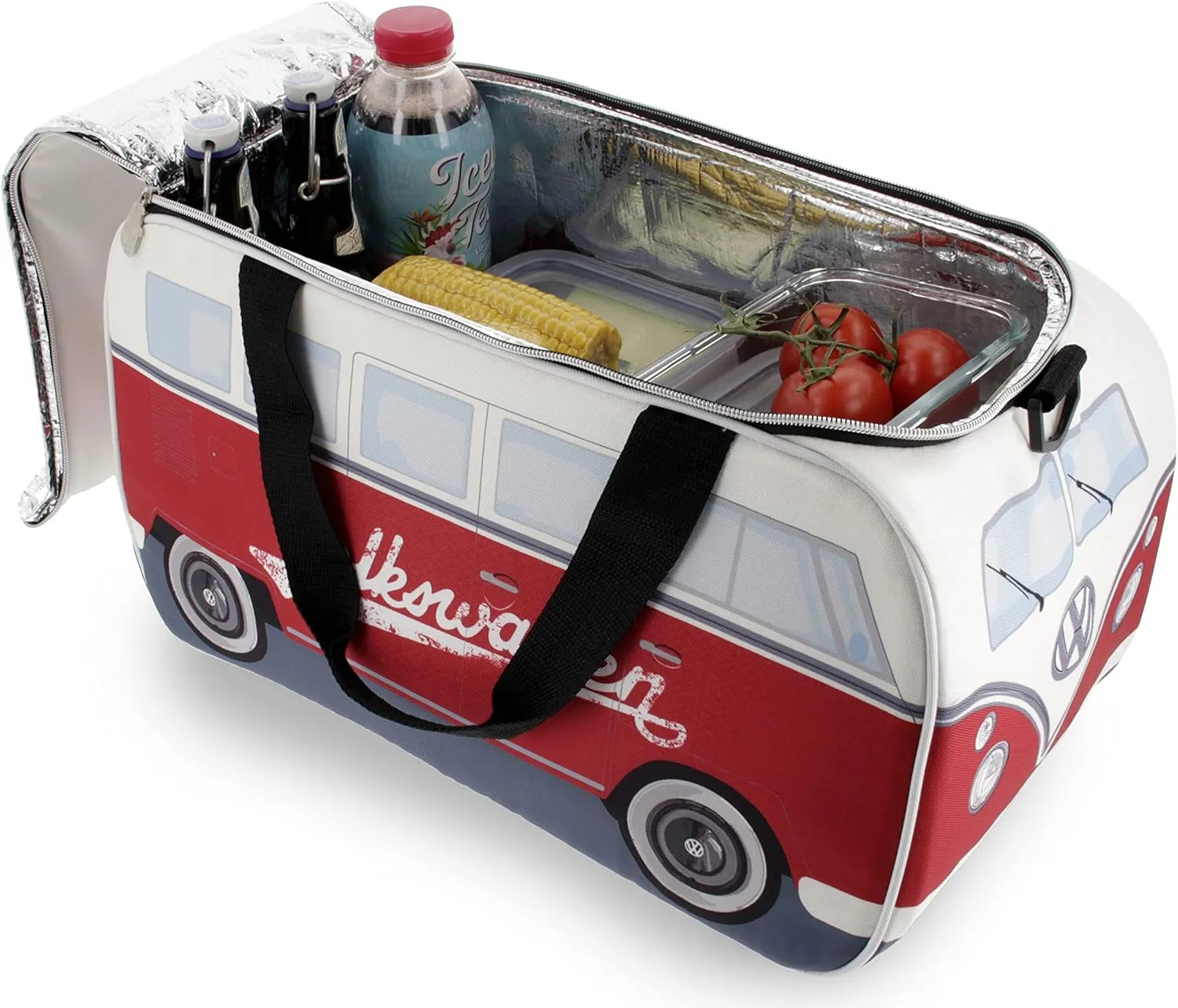 BRISA VW Collection - Volkswagen Insulated Cool-Warm Thermo Picnic Lunch Bag Box for Food in T1 Bus Design (25 Liters/6.6 Gallons)