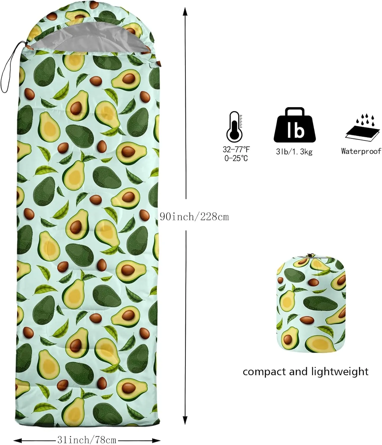BSNTHO Camping Sleeping Bags,3 Season Warm & Cool Weather,Lightweight,Waterproof Sleeping Bags for Adults & Kids,Traveling,and Outdoors,Camping Gear Equipment