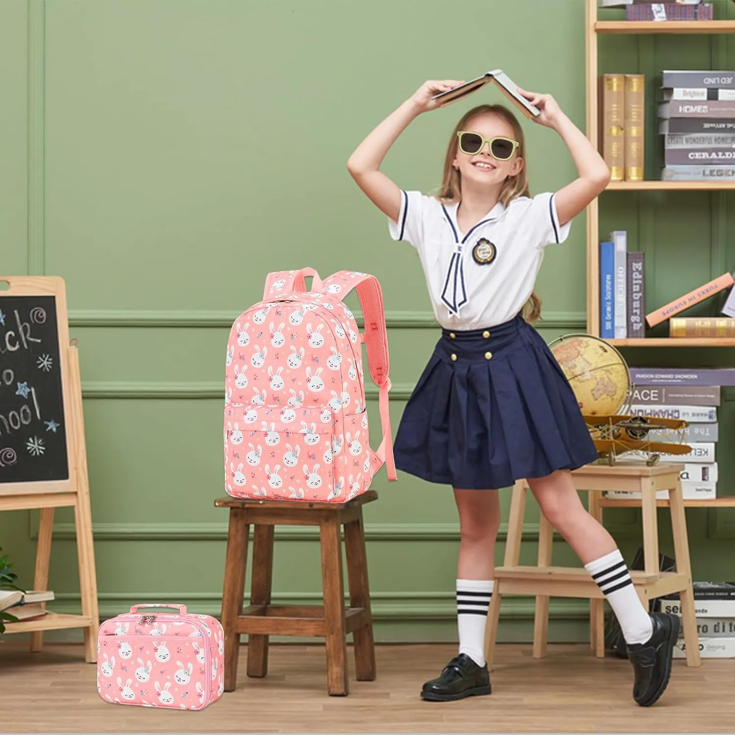 BTOOP Kids Backpack for Girls Boys Kindergarten School Bag with Lunch Box Preschool Bookbag Set for Young Elementary Students