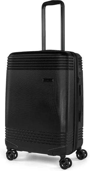 Bugatti Nashville Collection 24 Inch Hard Shell Luggage for Airplanes, Mid Size Hardside Expandable Suitcase with 360-Degree Spinner Wheels, Retractable Handle, Black