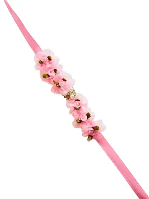 Bun wrap - Pink Sparkle Organza Flowers