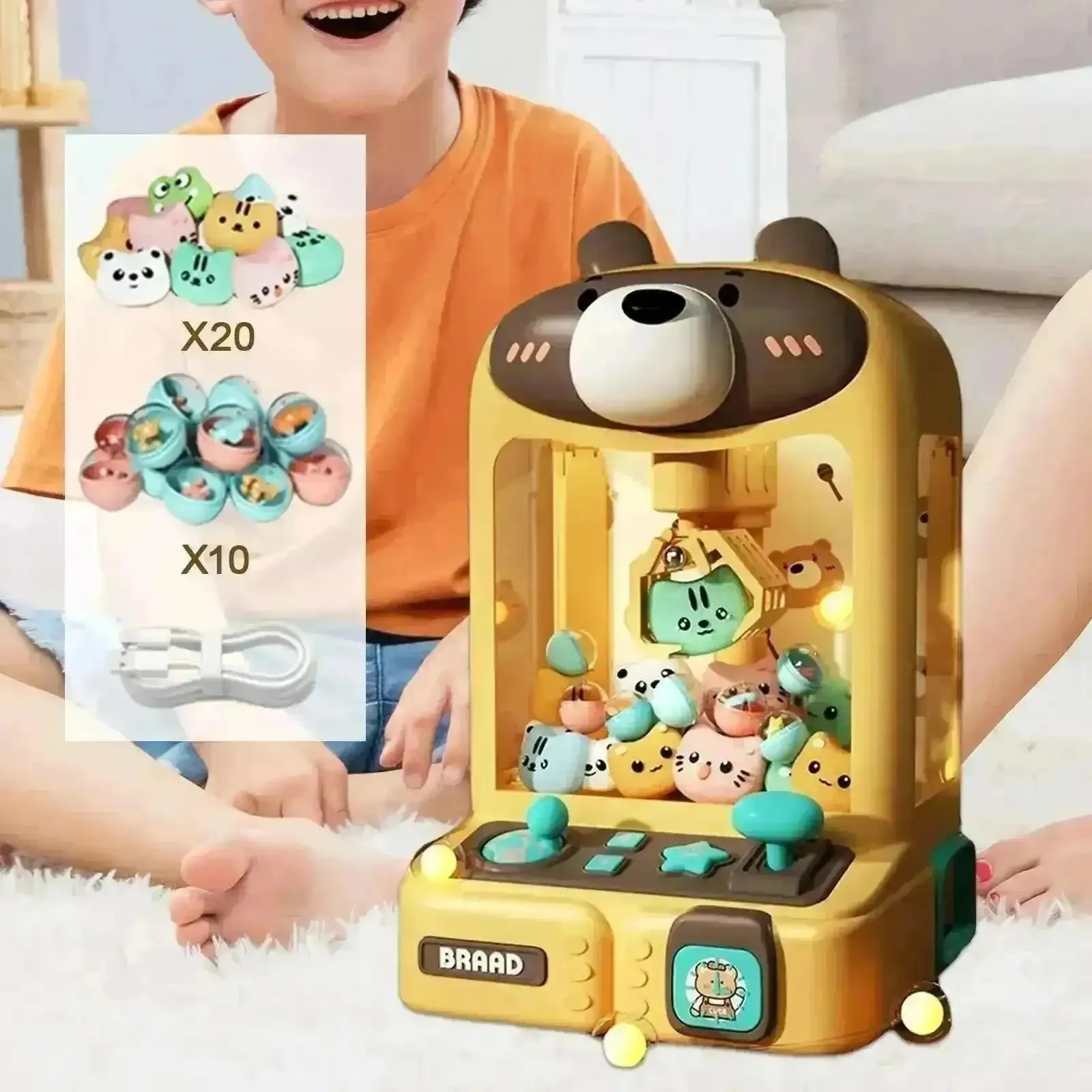 Bunny and Bear Mini Arcade Claw Machine