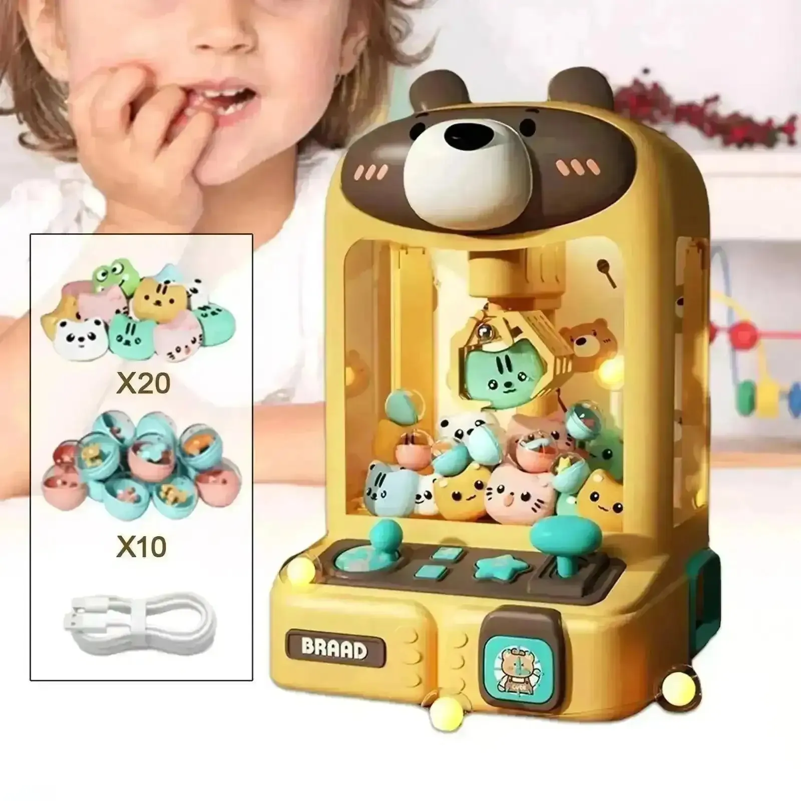 Bunny and Bear Mini Arcade Claw Machine