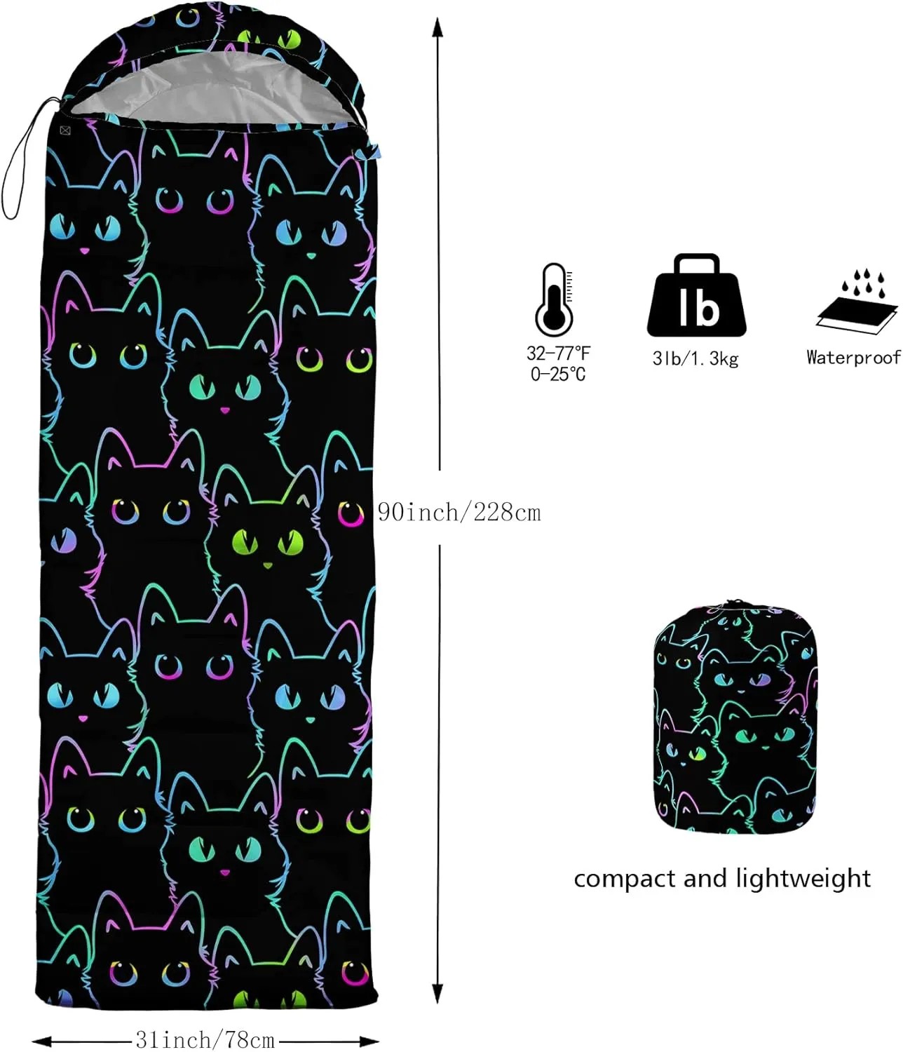 Camping Sleeping Bags,3 Season Warm & Cool Weather,Lightweight,Waterproof Sleeping Bags for Adults & Kids,Traveling,and Outdoors,Camping Gear Equipment